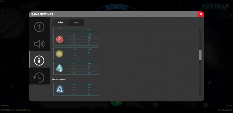 Paytable - Low Value Symbols