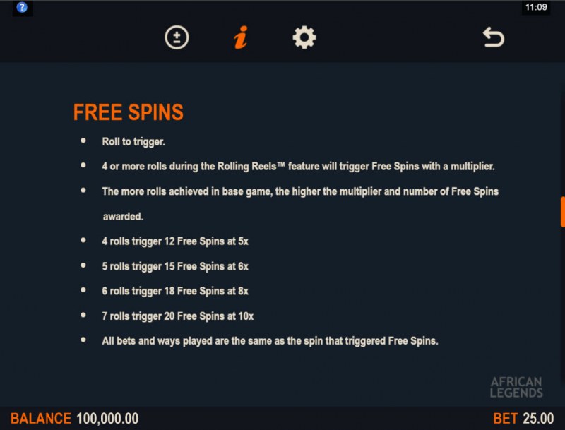 Free Spin Feature Rules