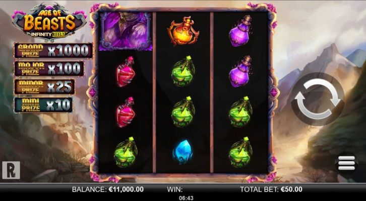 Play slots at Katsubet: Katsubet featuring the Video Slots Age of Beasts Infinity Reels with a maximum payout of $44,400