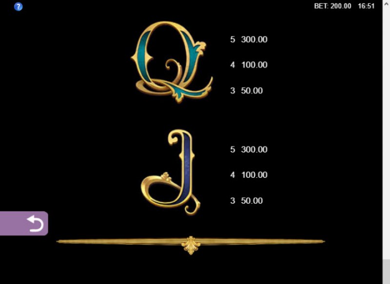 Paytable - Low Value Symbols