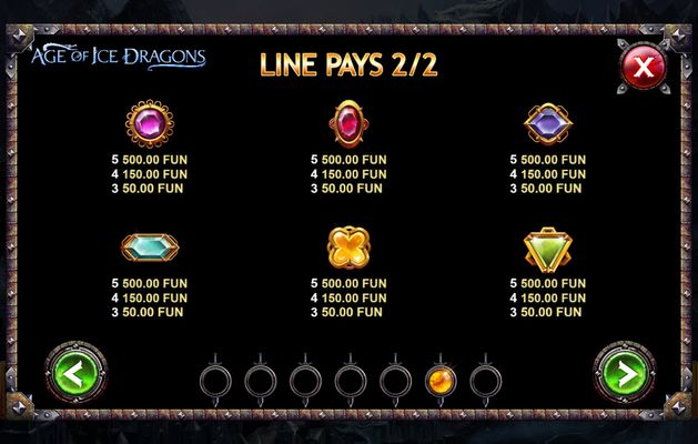 Paytable - Low Value Symbols