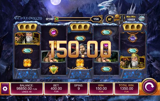 Age of Ice Dragons :: Free Spins Game Board