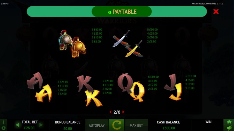 Paytable