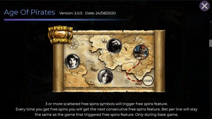 Age of Pirates :: Free Spin Feature Rules