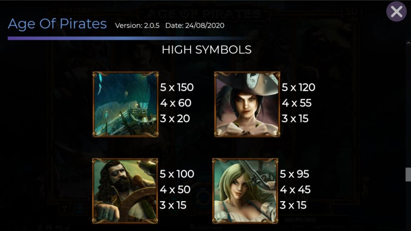 Age of Pirates :: Paytable - High Value Symbols