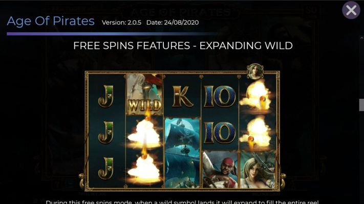 Age of Pirates :: Free Spin Feature - Expanding Wild