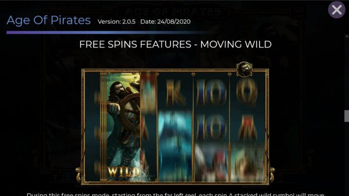 Age of Pirates :: Free Spin Feature - Moving Wild