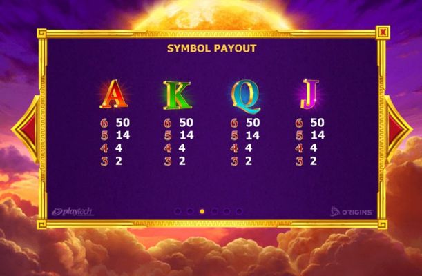 Paytable - Low Value Symbols