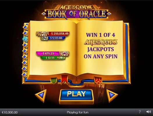 Age of the Gods Book of Oracle :: Jackpot Rules
