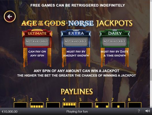Age of the Gods Norse Book of Dwarves :: Jackpot Rules