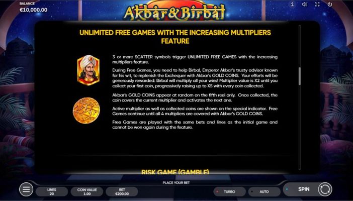 Akbar and Birbal :: Unlimited Free Spins