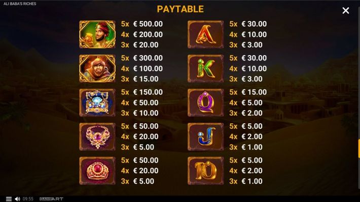 Ali Baba's Riches :: Paytable