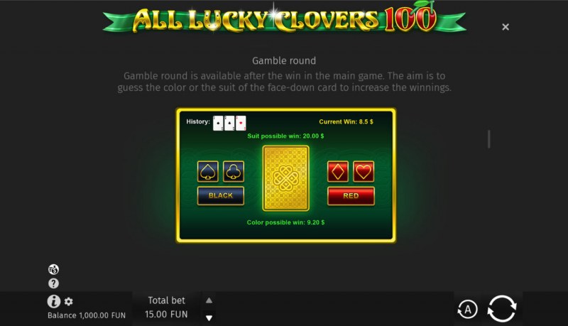 All Lucky Clovers :: Gamble feature