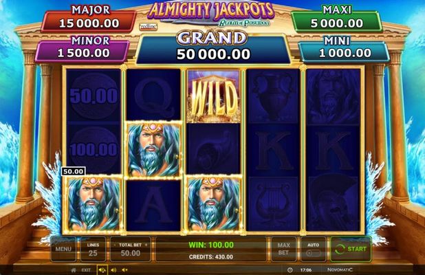 Almighty Jackpots Realm of Poseidon :: Multiple winning paylines