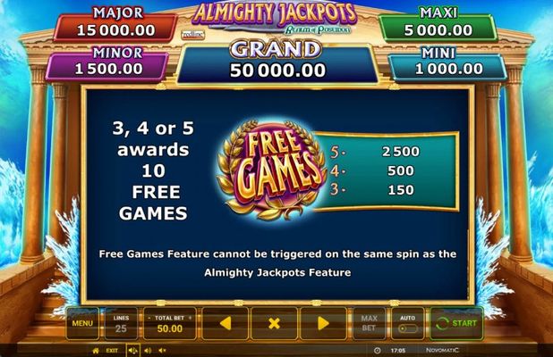 Almighty Jackpots Realm of Poseidon :: Free Spin Feature Rules