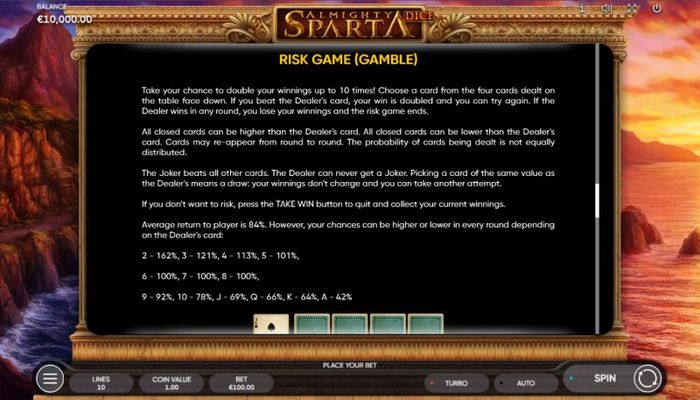 Almighty Sparta Dice :: Gamble feature