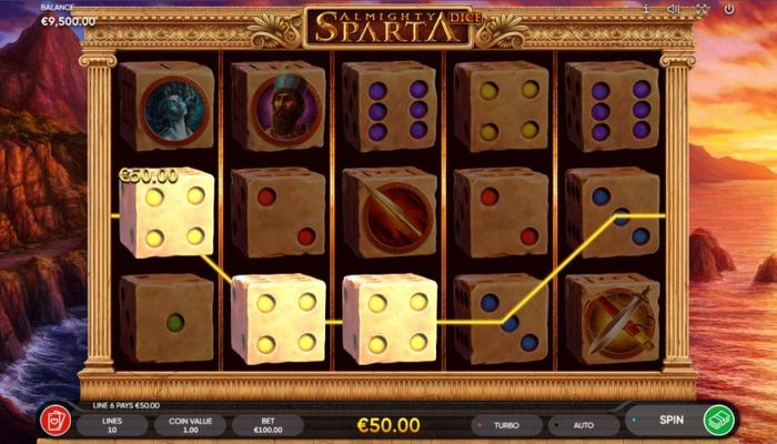 Almighty Sparta Dice :: A three of a kind win