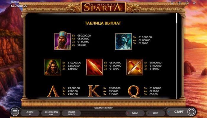 Almighty Sparta :: Paytable - High Value Symbols
