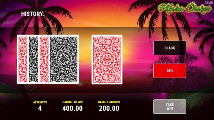 Aloha Charm :: Black or Red Gamble Feature
