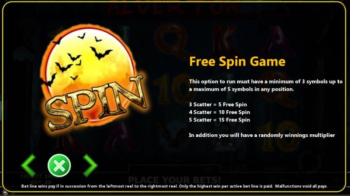 Alverton :: Free Spins Rules