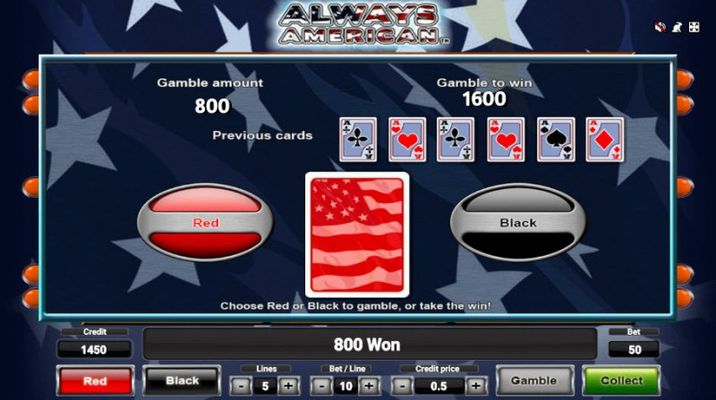 Always American :: Black or Red Gamble Feature