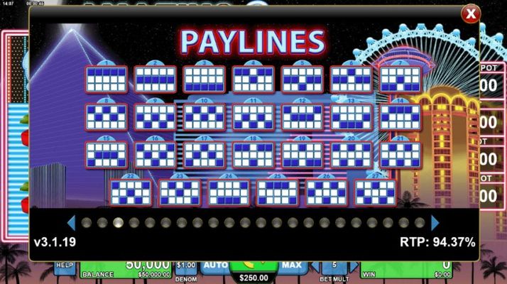 Paylines 1-27