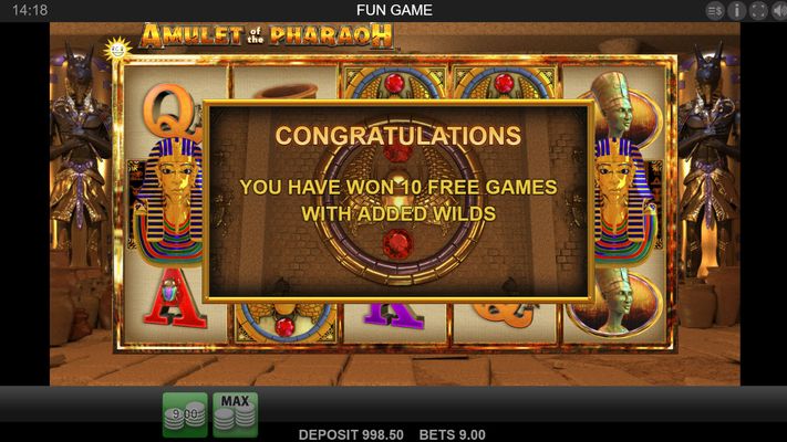 Amulet of the Pharaoh :: Scatter symbols triggers the free spins feature