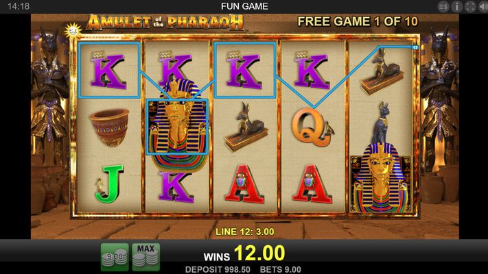 Amulet of the Pharaoh :: Free Spins Game Board