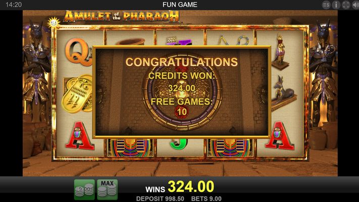 Amulet of the Pharaoh :: Total free spins payout