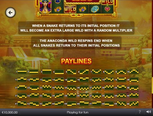 Anaconda Wild II :: Paylines 1-50