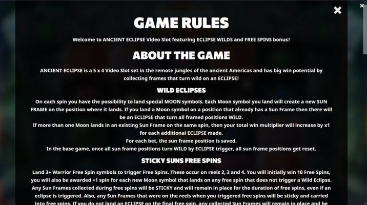 Ancient Eclipse :: General Game Rules