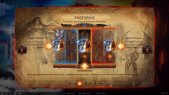 Angels vs Demons :: Free Spins Rules