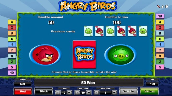Angry Birds :: Gamble Feature Game Board