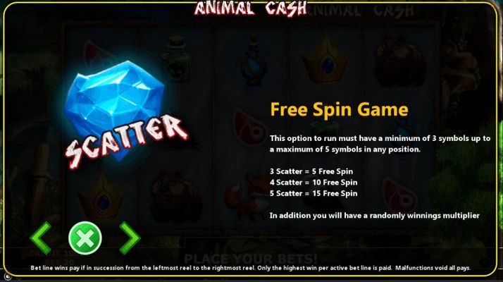 Animal Cash :: Free Spins Rules