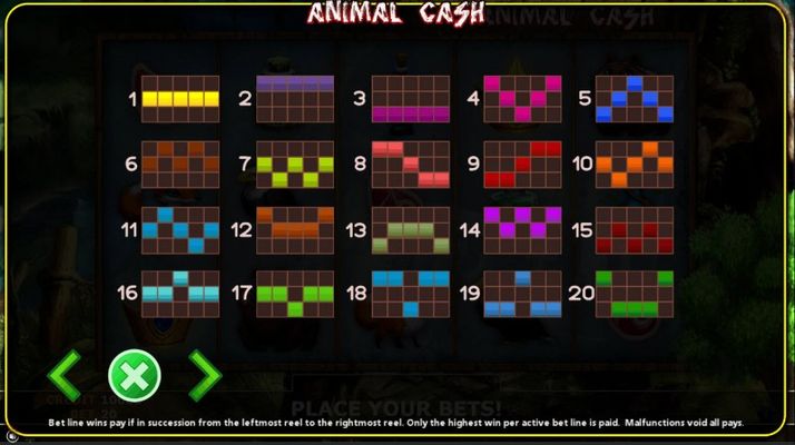 Animal Cash :: Paylines 1-20
