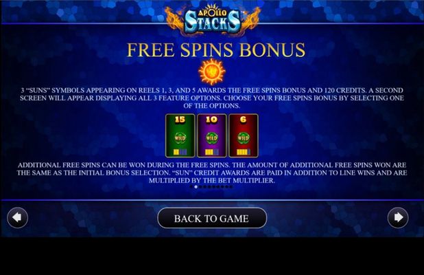 Apollo Stacks :: Free Spin Feature Rules