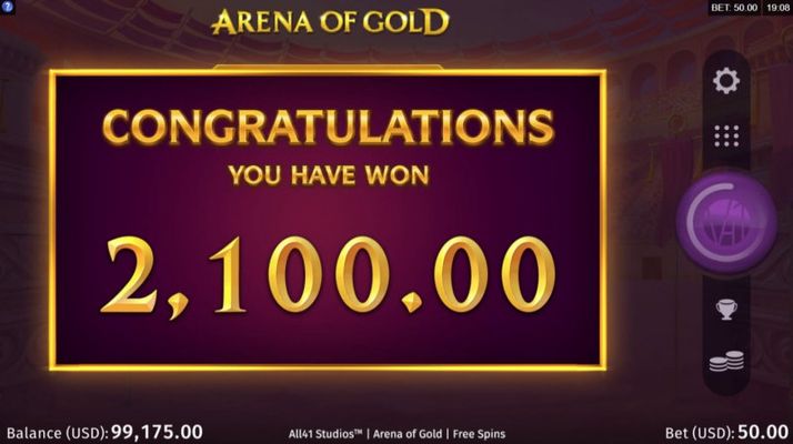 Total free spins payout