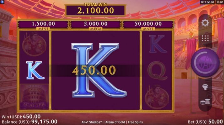Arena of Gold :: Multiple winning paylines