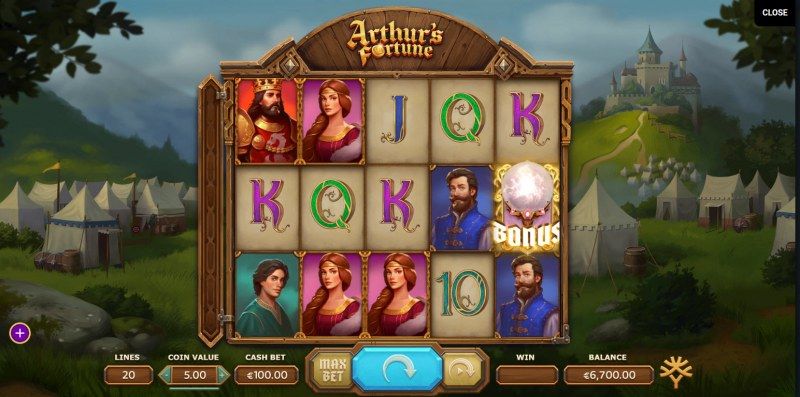 Arthur's Fortune :: Scatter symbol on reel 5 triggers bonus feature