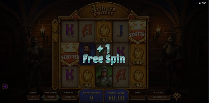 Arthur's Fortune :: Landing a pair of scatters on the reels adds an additional free spin
