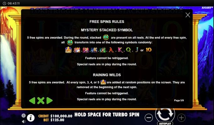 Asgard :: Free Spins Rules