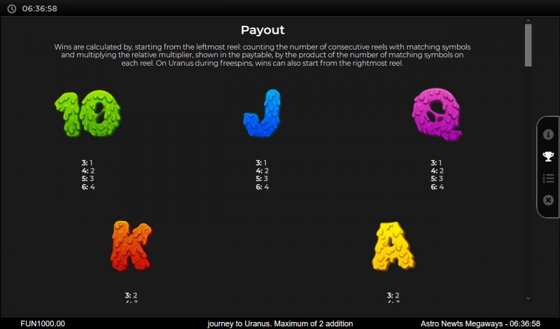 Paytable - Low Value Symbols