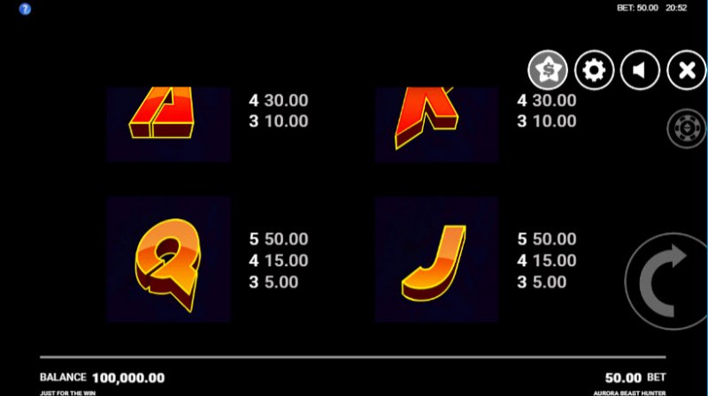 Paytable - Low Value Symbols