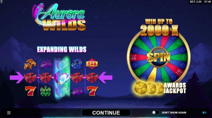 Play slots at Joy Casino: Joy Casino featuring the Video Slots Aurora Wilds with a maximum payout of $120,000