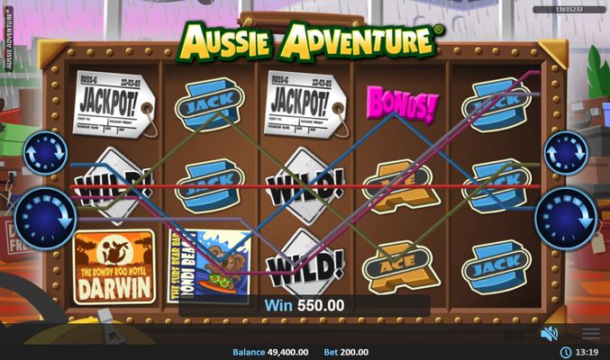 Aussie Adventure :: Multiple winning paylines