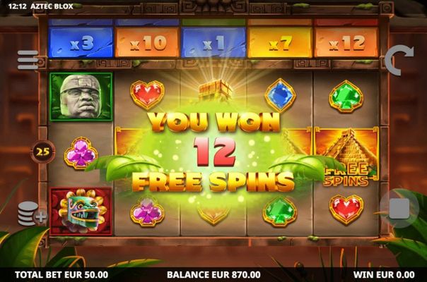 Scatter symbols triggers the free spins bonus feature