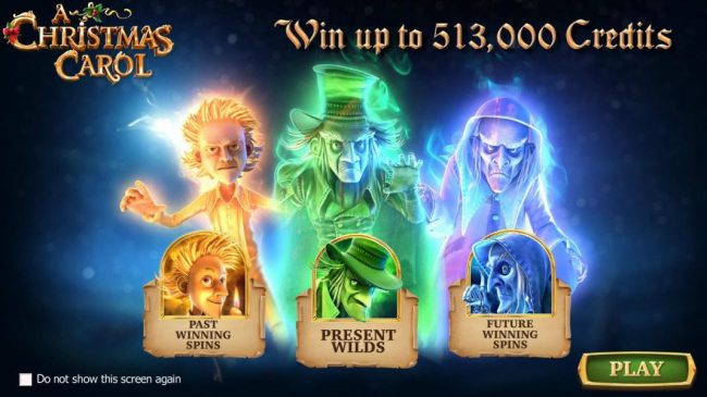 Win up to 513,000 coins! Features include Past Winning Spins, Present Wilds and Future Winning Spins.