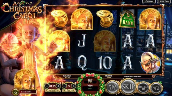 Christmas Past symbols awards 6 free spins.