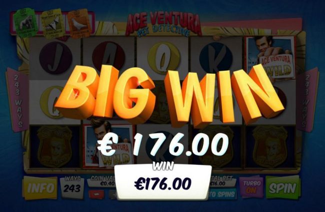 A 176.00 big win triggered by a five of a kind.