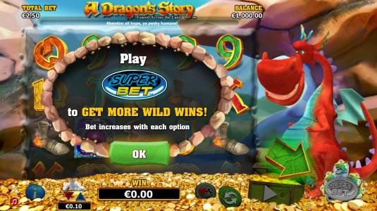 Play Super Bet to get more wild wins! Bet increases with option.